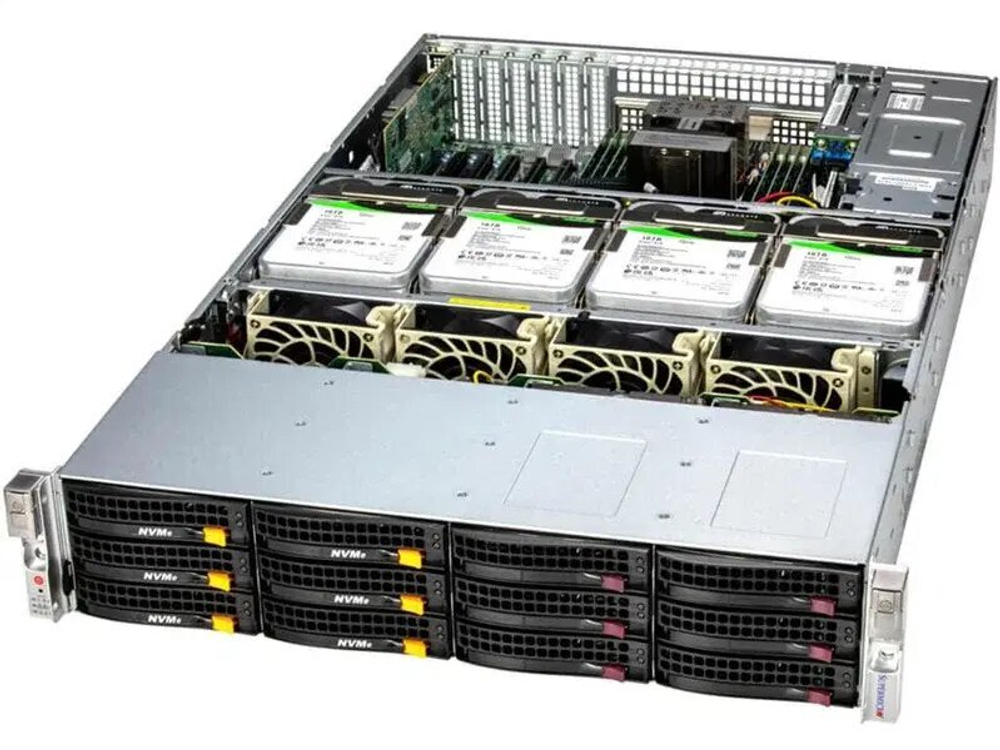 Сервер Supermicro SuperStorage 2U Server 621E-ACR16L 2x6426Y/ 4x64Gb/ 1x7450 PRO 480GB NVMe M.2
