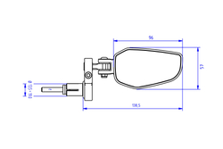 MR711B CNC RACING RH BAR END EVO MIRROR