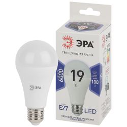 Лампа светодиодная ЭРА STD LED A65-19W-860-E27 19Вт груша холодный дневной свет Е27 | Лампы cветодиодные Груша (A)
