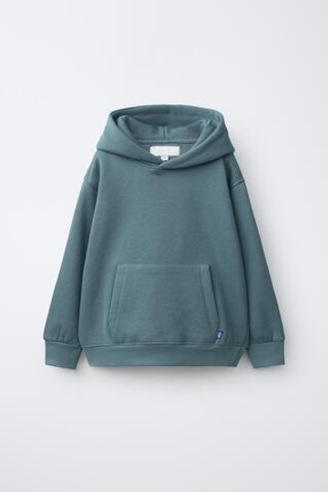 ZARA ОДНОТОННОЕ ХУДИ, УТИНО-СИНИЙ