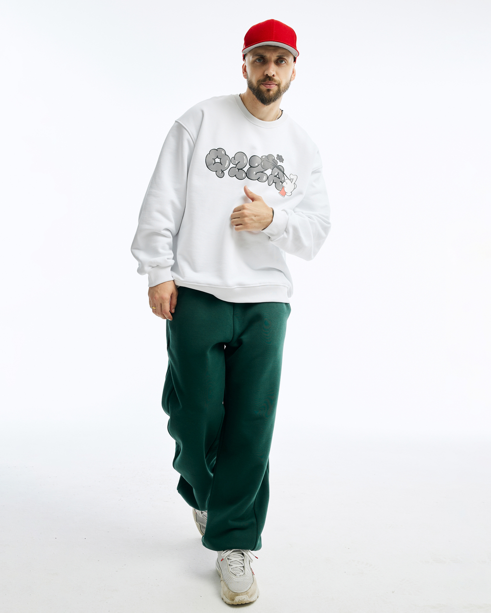 Джоггеры Q2ZA People oversize (зелёный)