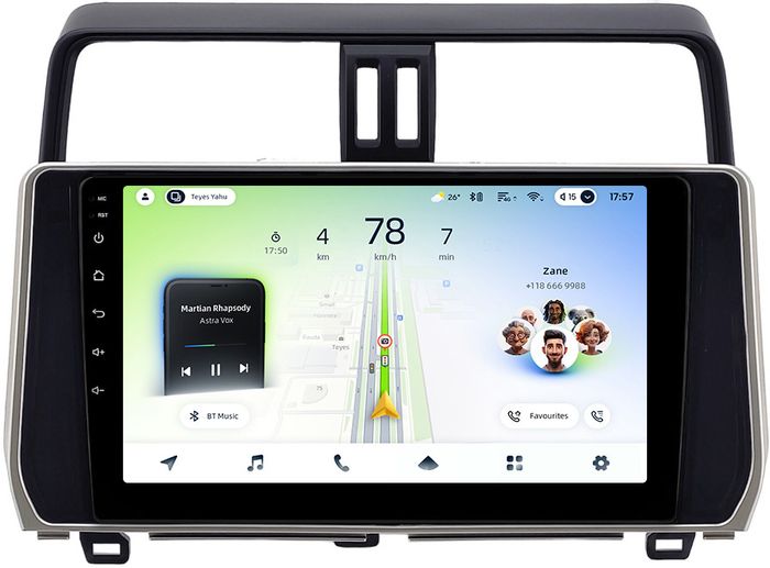 Магнитола для Toyota Land Cruiser Prado 150 2017-2023 - Teyes CC4L монитор 10.1" IPS, Android 14, Быстрая, Snapdragon 662, CarPlay, 4G SIM-слот