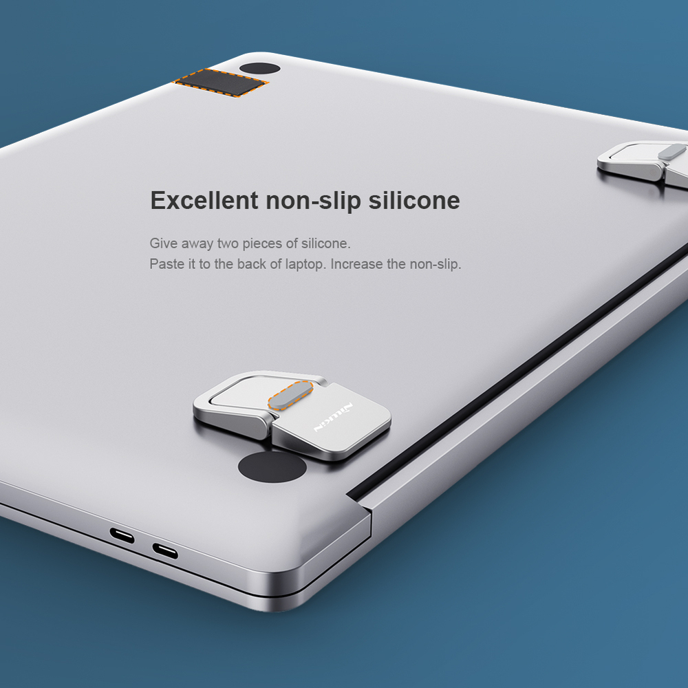 Портативная подставка от Nillkin серебристого цвета для ноутбука, серия Bolster Portable Stand