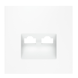 Накладка для розетки компьютерной двойной RJ45+RJ45 кат.6, S70 (белый матовый)