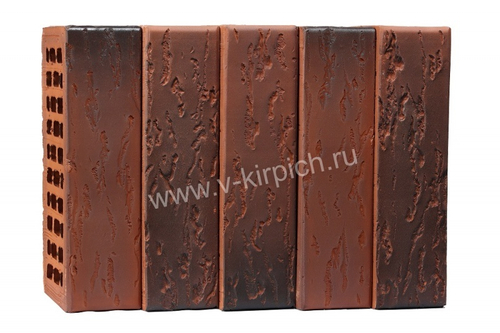 Кирпич лицевой Воротынский одинарный кортен, флеш руст