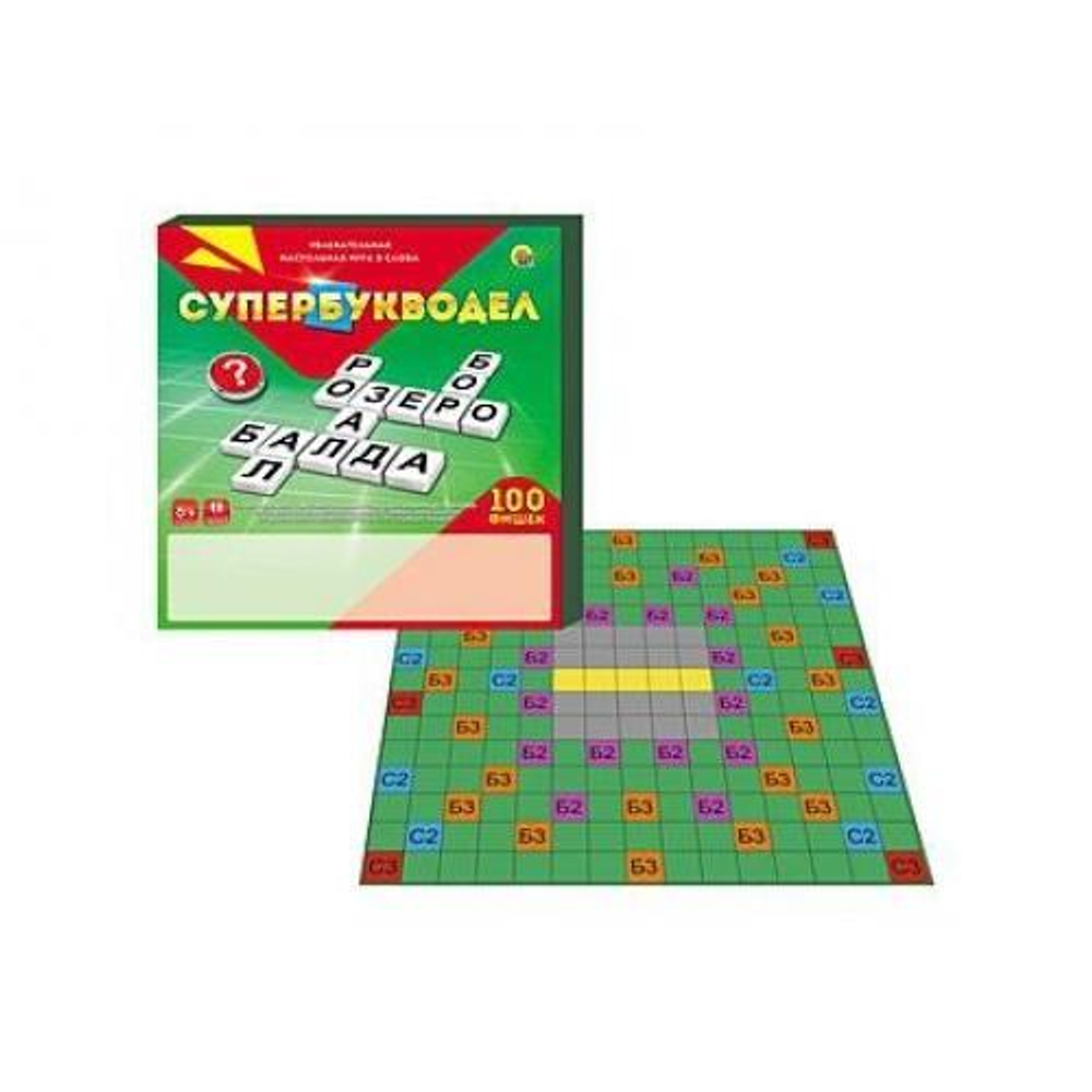 Настольная игра "Супербукводел" 100 фишек (ИН-1802)