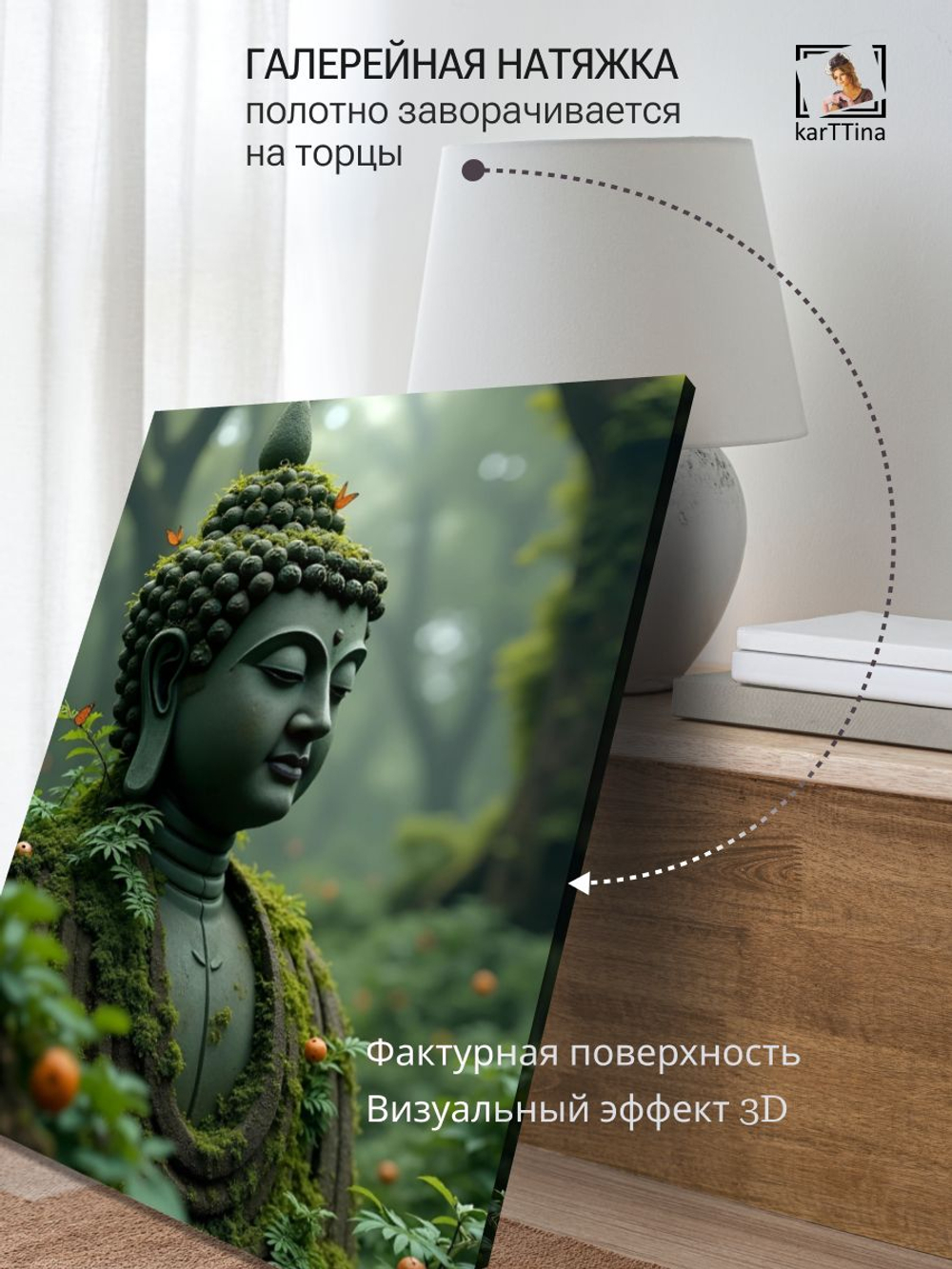 Картина Будда джунглей модульная 50x70см 1шт.