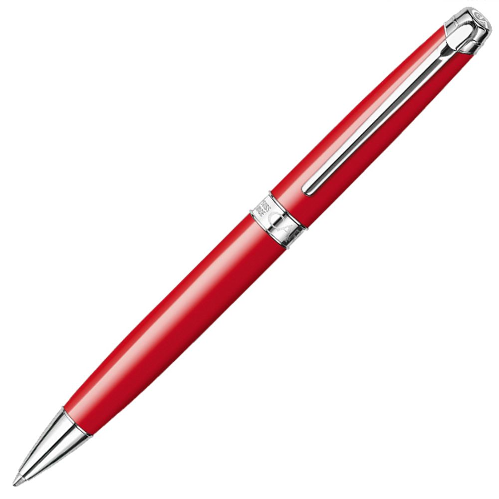 Шариковая ручка Carandache Leman Scarlet red lacquered SP латунь лак посеребрение с родиевым напылением (4789.770)