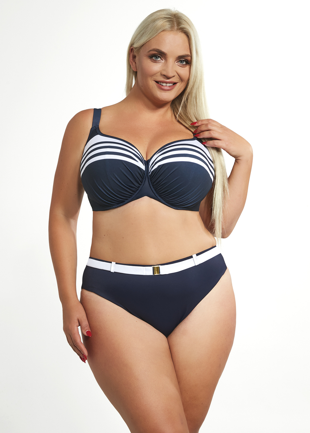 Плавки Kris Line Blue Mare слипы High Waist (синий/белый)