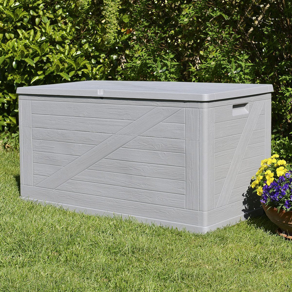 Пластиковый сундук Toomax Multibox Wood 420 л grey