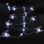 Гирлянда для дома НИТЬ «Бабочка» 8м 20 ламп LED, 10 насадок (10,5*7,6 см), прозр. провод, пост.свечение, IP-20, Белый (возможность соединения)