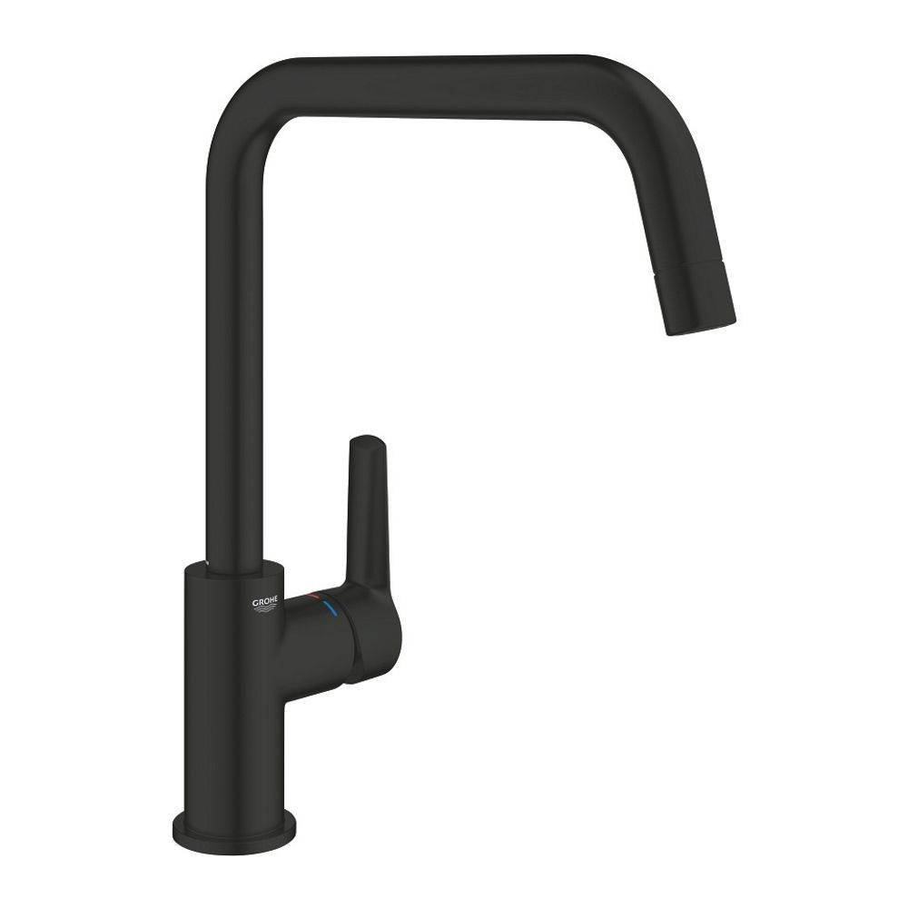 Сместель для мойки GROHE Start однорычажный, DN 15, черный матовый (304702430) Сместель для мойки GROHE Start однорычажный, DN 15, черный матовый (304702430)