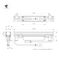 Светодиодный прожектор AR-LINE-1000S-18W-220V Day (Grey, 30 deg) (Arlight, IP65 Металл, 3 года) 024299