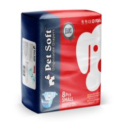 Pet Soft Jean одноразовые впитывающие подгузники для животных (размер L) 8 штук