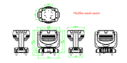 Голова полного вращения 19x20W Wash Zoom Moving Head