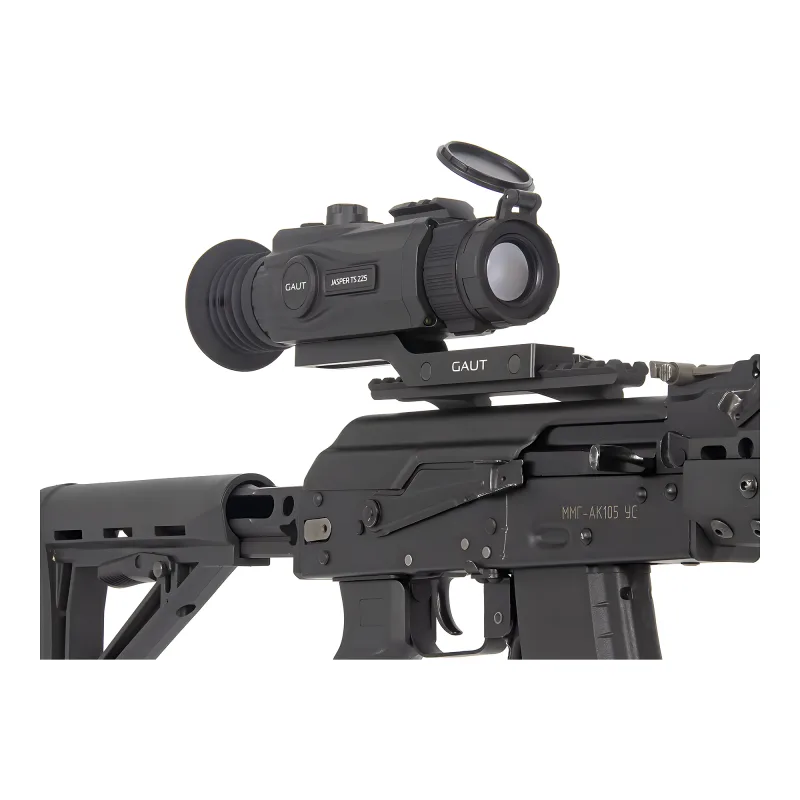 Прицел тепловизионный Gaut Jasper TS 225 256х192 AI 320x240 D25 - вид справа на кронштейне оружия, крупный план