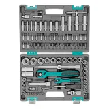 Набор инструментов 1/2", 1/4", CrV, 12 гранные головки, пластиковый кейс, 94 предмета Stels — фото 3