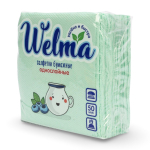 WELMA Салфетки бумажные однослойные зеленые п/п 50шт