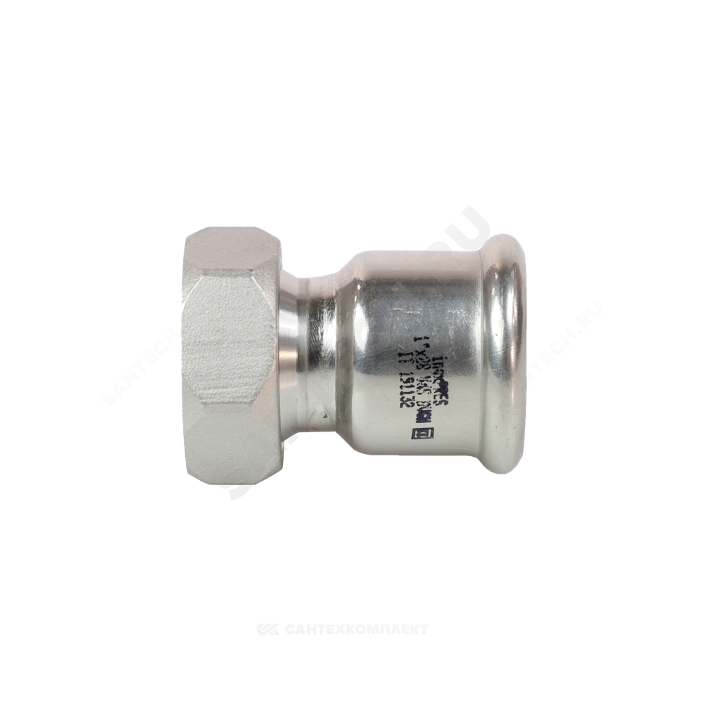 Муфта сталь нерж AISI 316L Дн 28х1" Ру16 пресс/нак/гайка Inoxpres RM 183028012