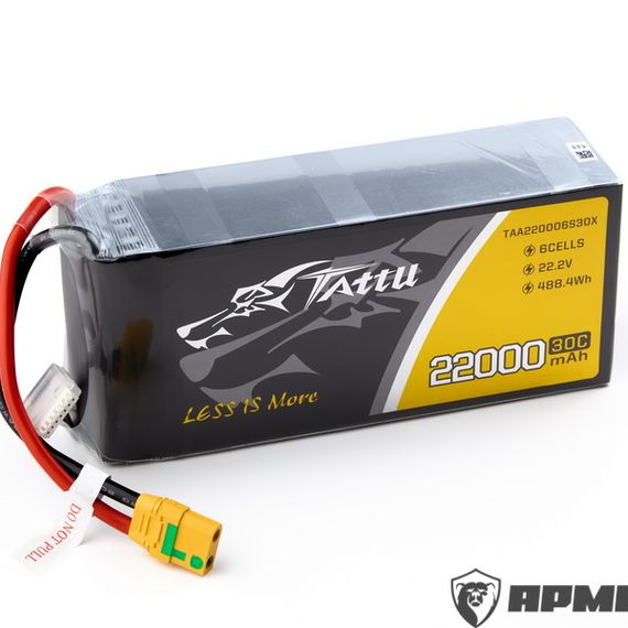 Аккумулятор TATTU 6S 22000мАч 22,2В 30C