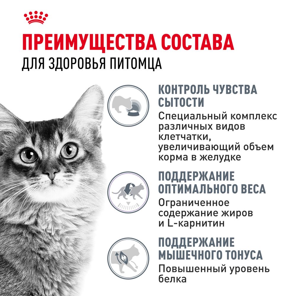 Уценка! Срок 26.08.26/ Сухой корм Royal Canin Light Weight Care для взрослых кошек для профилактики лишнего веса