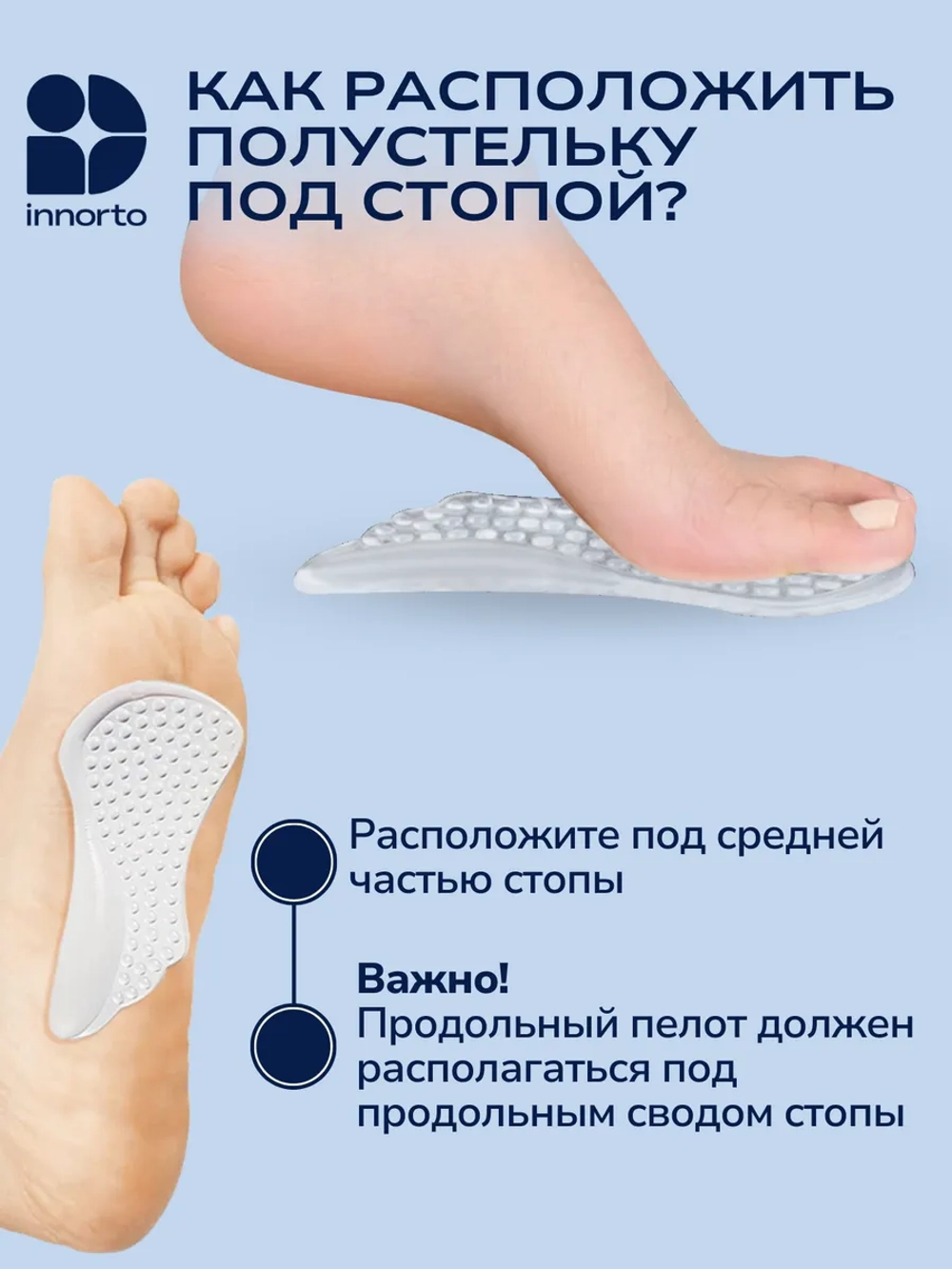 Полустельки в туфли силиконовые женские