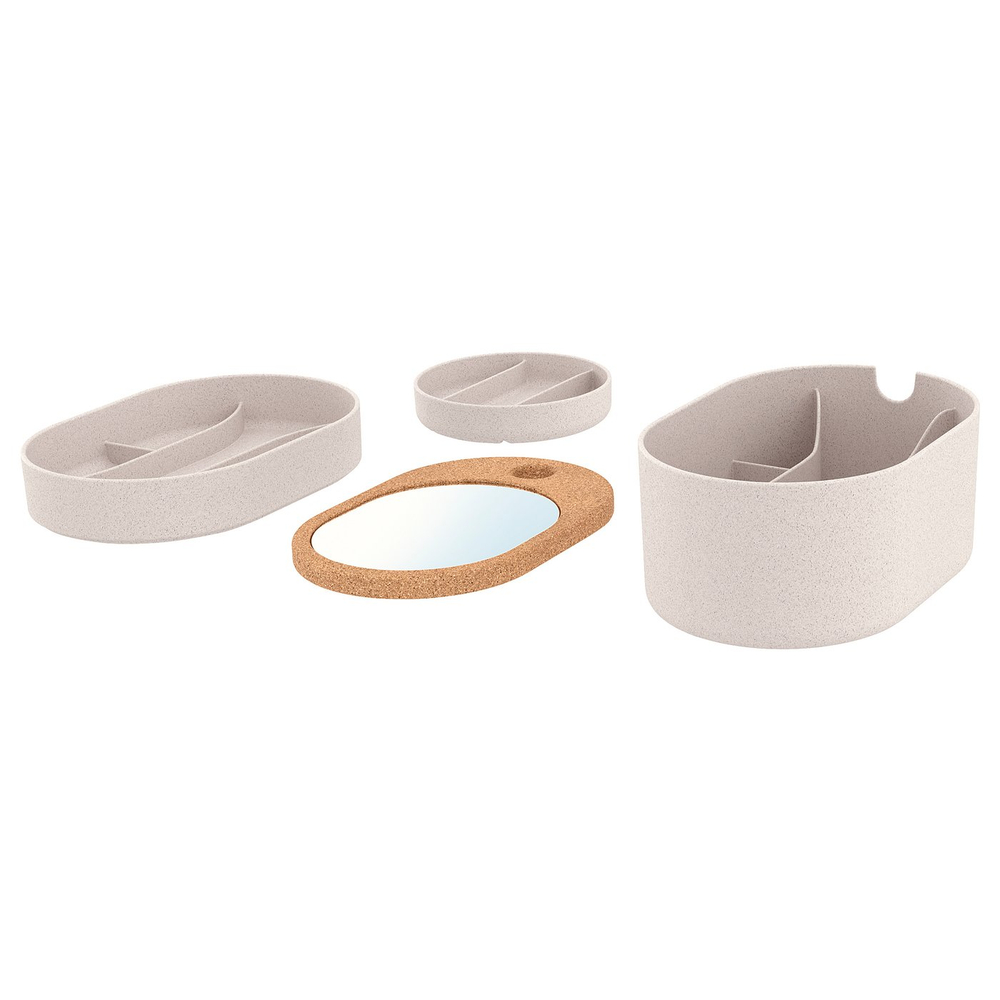 IKEA SAXBORGA  (ИКЕА САКСБОРГА)  -  Коробка с зеркальной крышкой - пластик пробка 24х17 см