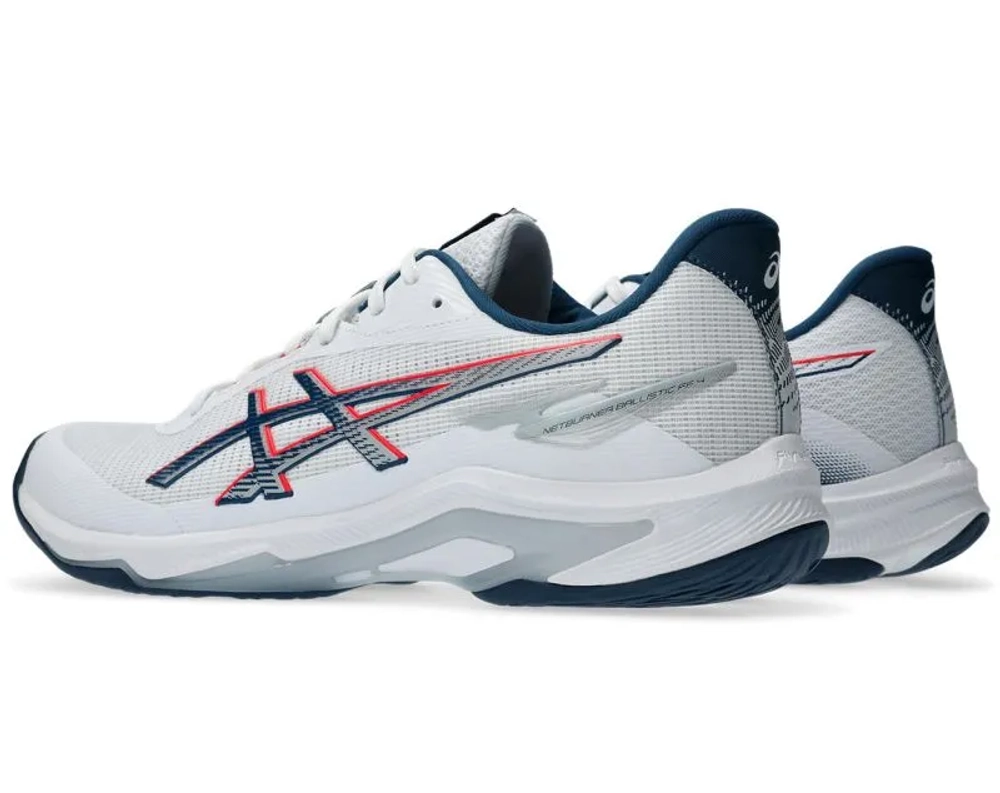 Мужские кроссовки для сквоша/бадминтона Asics Netburner Ballistic FF 4 - white/mako blue