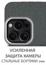 Дизайнерский чехол для IPHONE 15 PRO с мягкой тканевой поверхностью
