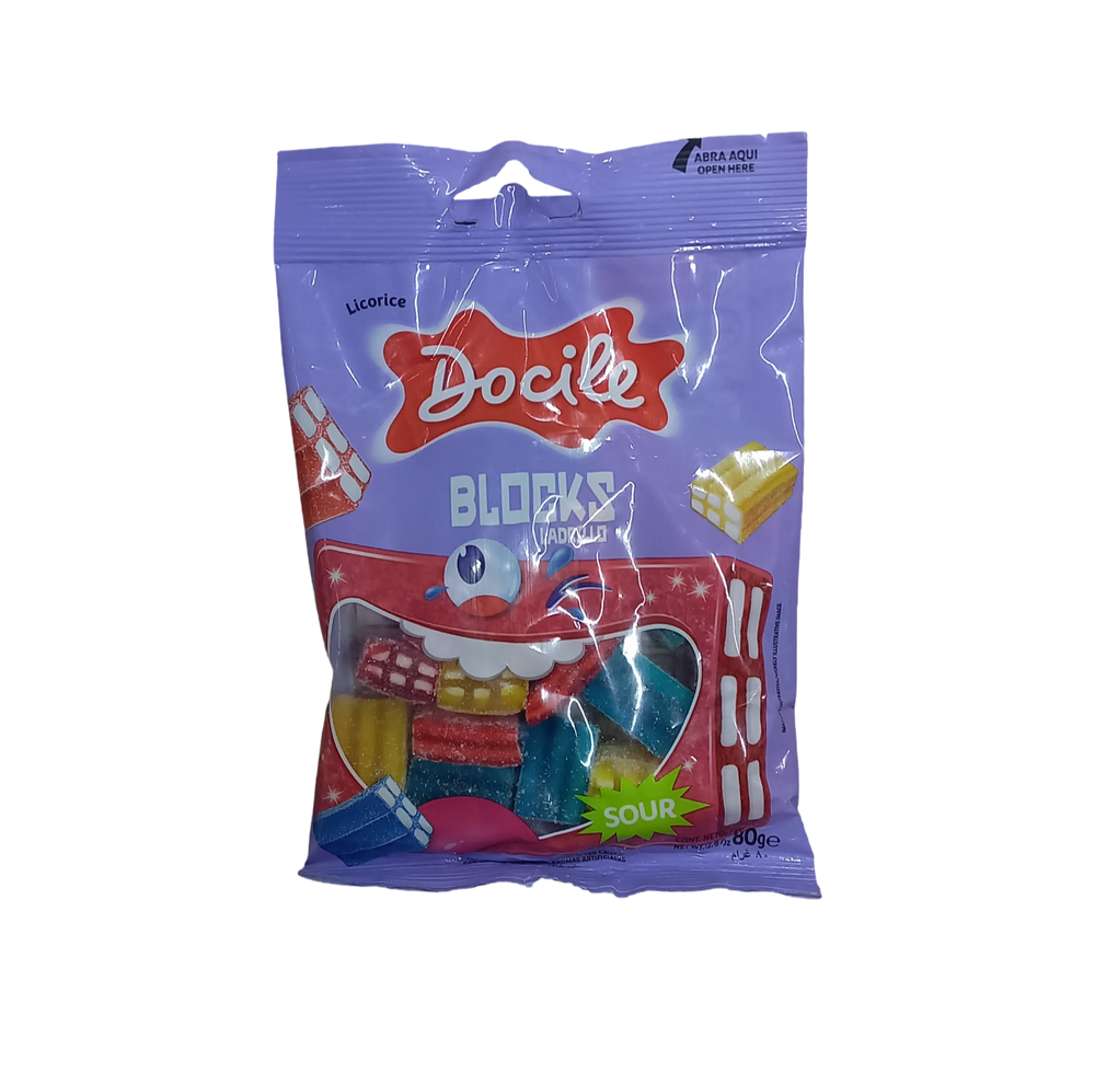 Жев.мармелад(81034) Docile Assorted Sour Bricks (Ассорти кислых кирпичиков)80 гр, 1/24