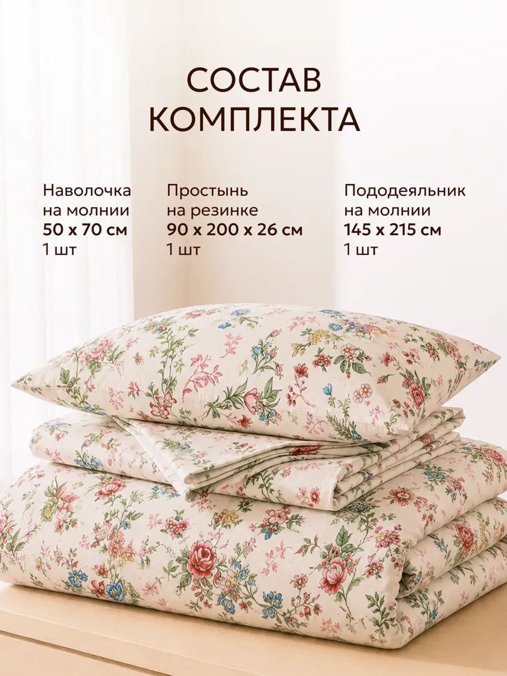 Постельное белье 1.5 сп простыня 90х200 см на резинке Эко