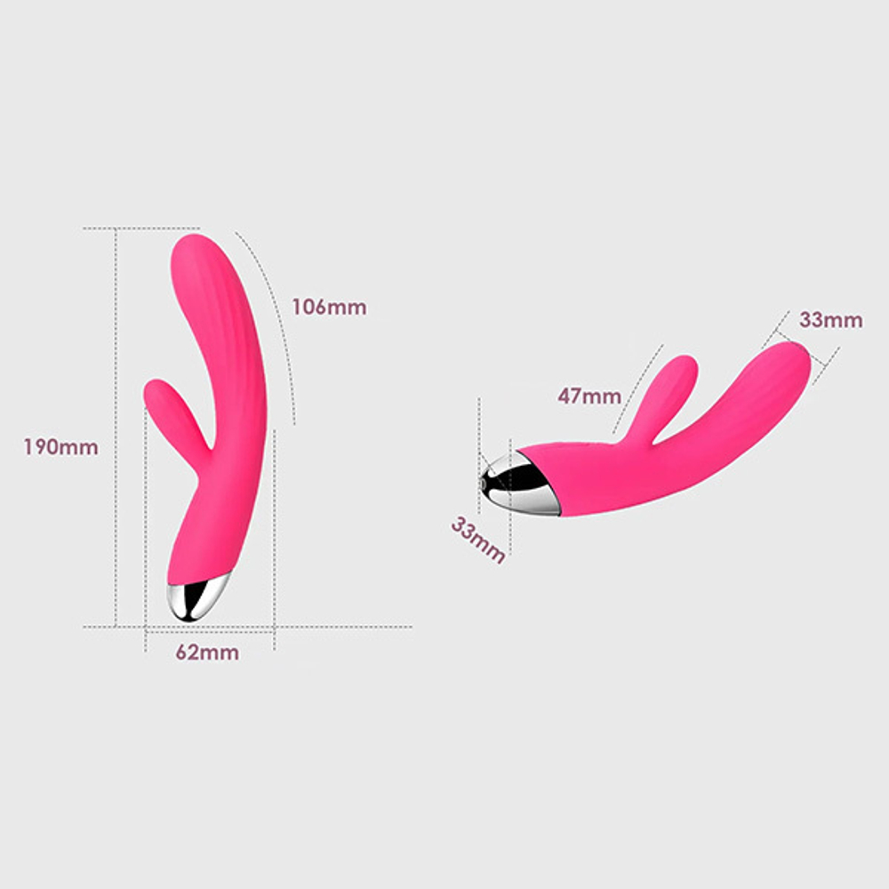Ярко-розовый вибратор-кролик 19см с нагревом Svakom Angel Flexible Heating Rabbit Vibrator SUDV-03B-PMR