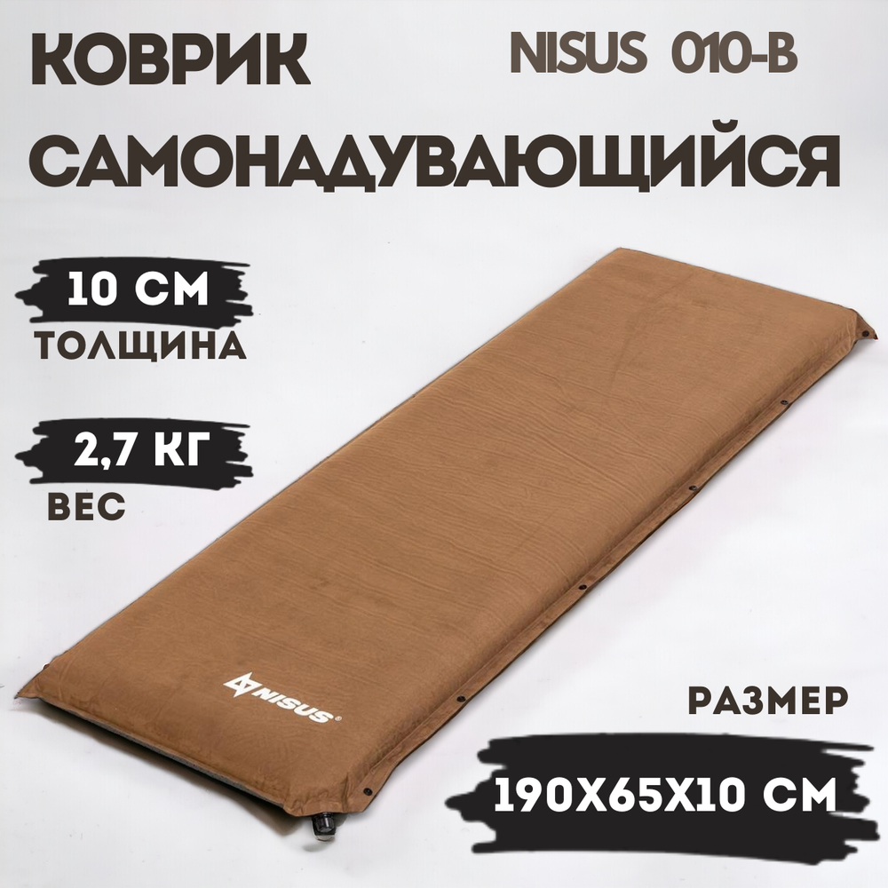 Коврик самонадувающийся Nisus 190x65x10 см