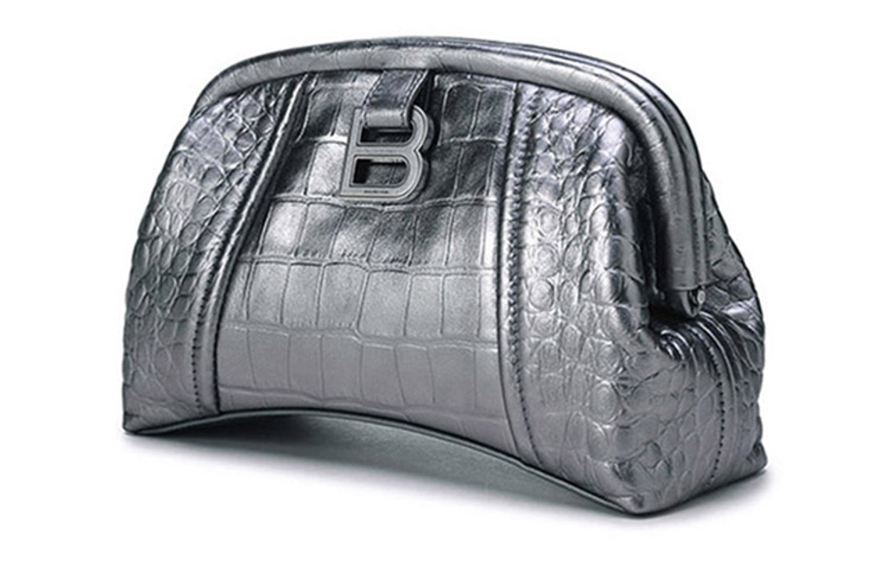 Balenciaga Editor Clutch Xs Silver Metallized