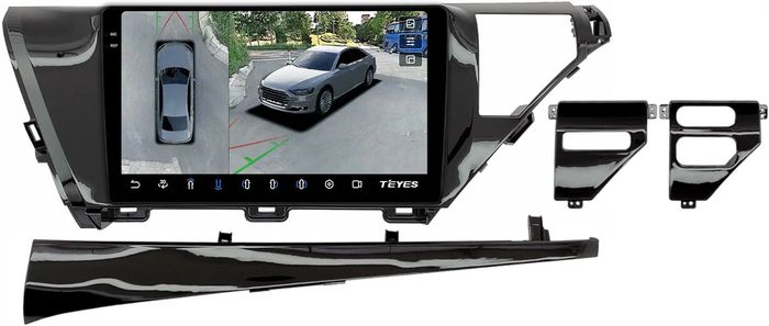 Магнитола для Toyota Camry 70 2017-2021 (без JBL) - Teyes CC3-2K-360 монитор 10.36" 2K QLED на Android 10, Быстрая, CarPlay, 4G SIM-слот, 4 камеры в комплекте