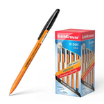 Ручка шариковая Erich Krause "R-301 Orange Stick", 0,7 мм, чёрная, шестигранный, оранжевый, пластик. корпус, карт. уп