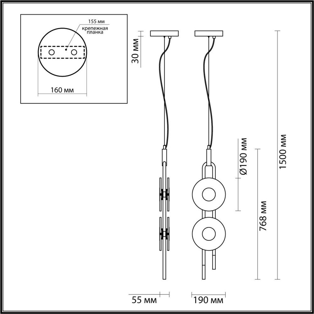 5407/23L ODL_EX Подвес LED 23Вт 3000К 220В IP20 MODERN