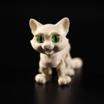 Котик с улыбкой, шарнирная игрушка-антистресс, 9 см., бежевый