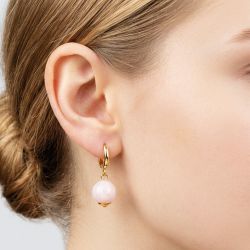 Авторские серьги из розового кварца