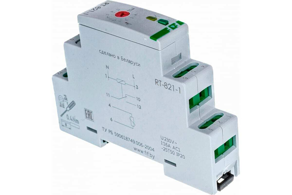 Реле контроля температуры RT-821-1 230В 16А 1P IP20 (от -4 до +5 град.C; выносной датчик; гистерезис 30 град.C)