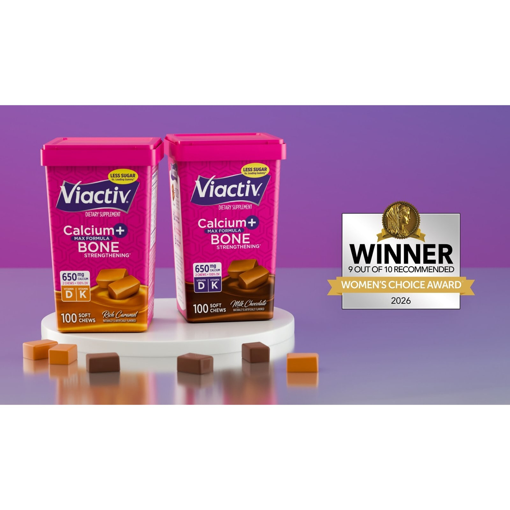 Viactiv, кальций для укрепления костей, Max Formula, со вкусом молочного шоколада, 180 жевательных таблеток