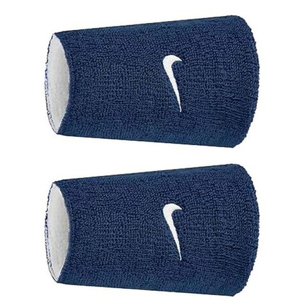 Напульсники теннисные Nike Swoosh Double Wide Reversible 2P - royal blue/white
