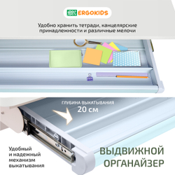 Письменный стол для школьников Ergokids Bravo Max Plus