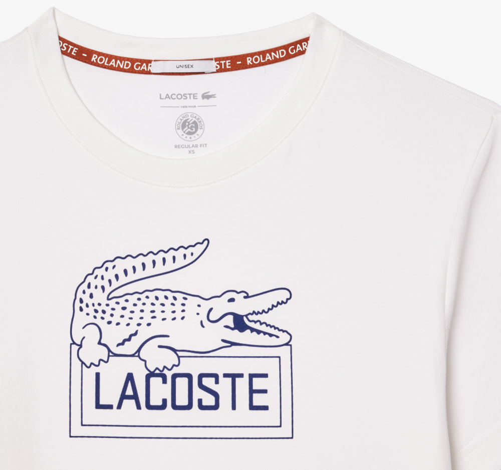 Теннисная футболка Lacoste Ultra-Dry Sport Roland Garros Edition - white