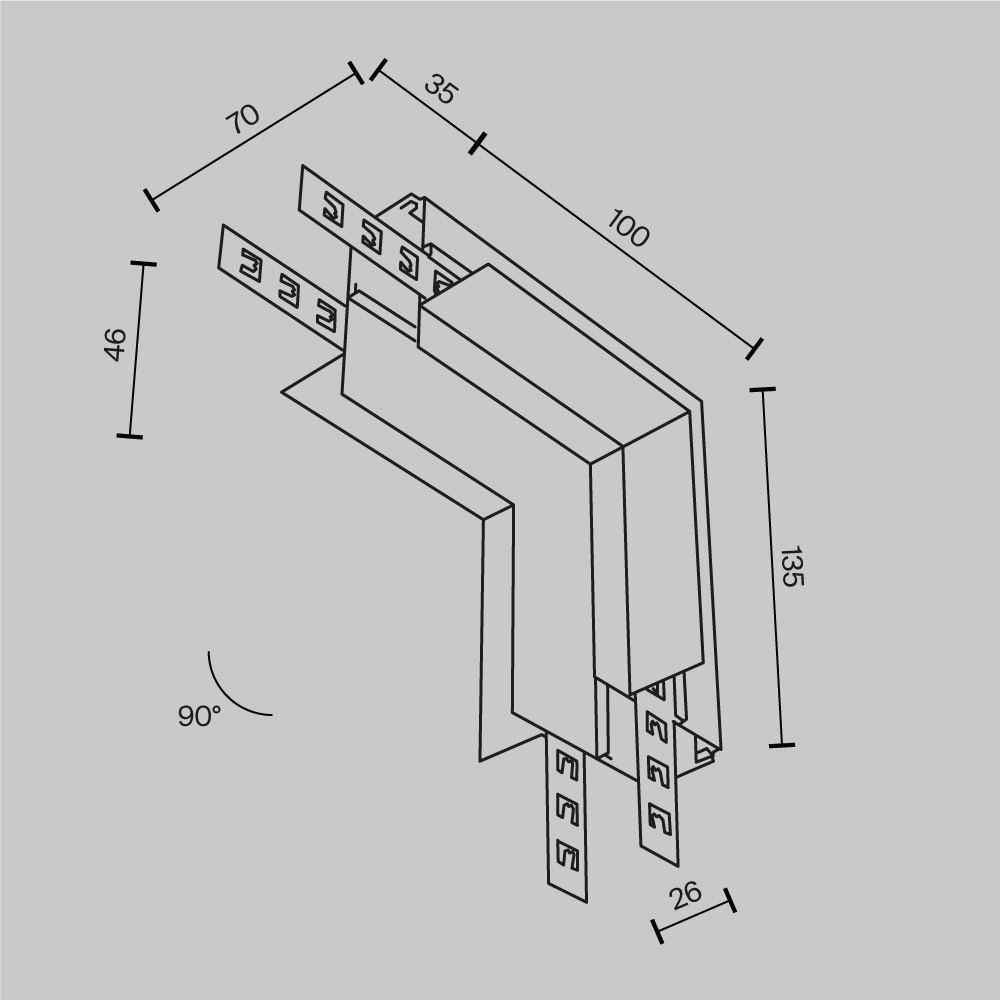Комплектующие для встраиваемой трековой системы Technical TRA034CL-42.12W