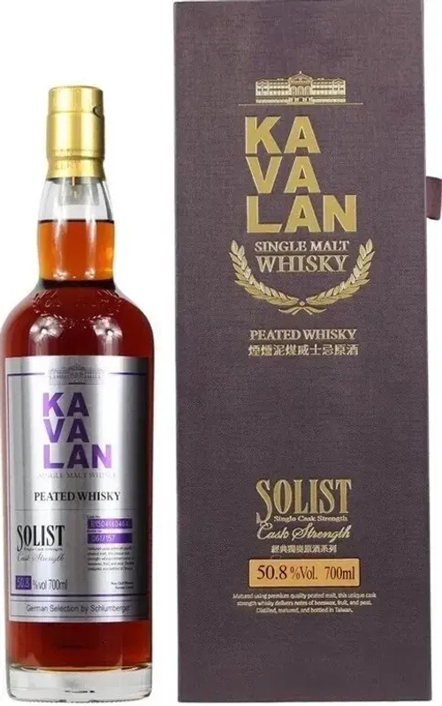 Виски Kavalan Solist Peated Single Malt Cask Strength 50.8%, 0.7 л