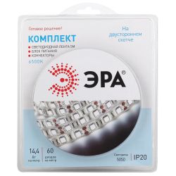 Комплект светодиодной ленты ЭРА 5050kit-14,4-60-12-IP20-6500-5m | Комплекты светодиодных лент