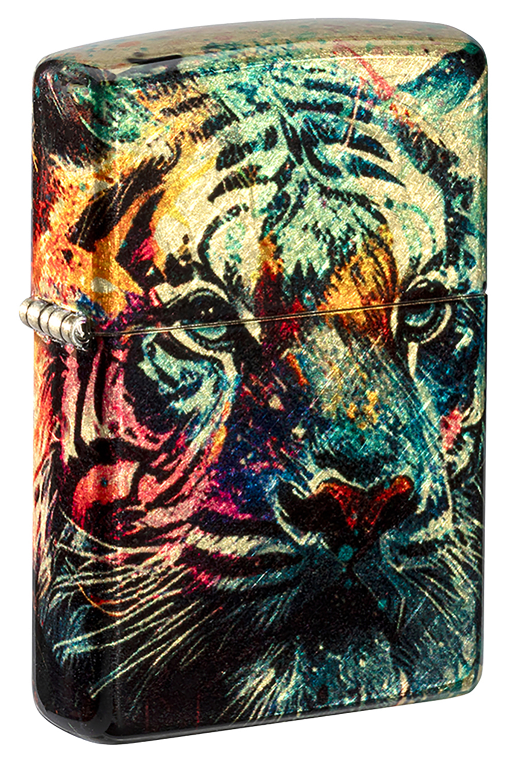 46145 Зажигалка ZIPPO Painted Tiger Design 540 Tumbled Brass