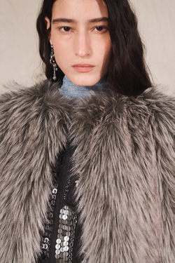 ZARA ЖИЛЕТ ИЗ ИСКУССТВЕННОГО МЕХА - LIMITED EDITION, СВЕТЛО-СЕРЫЙ