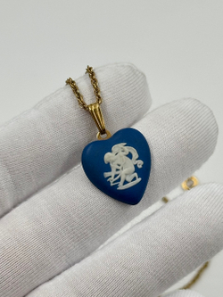 Кулон в виде сердца Wedgwood синий